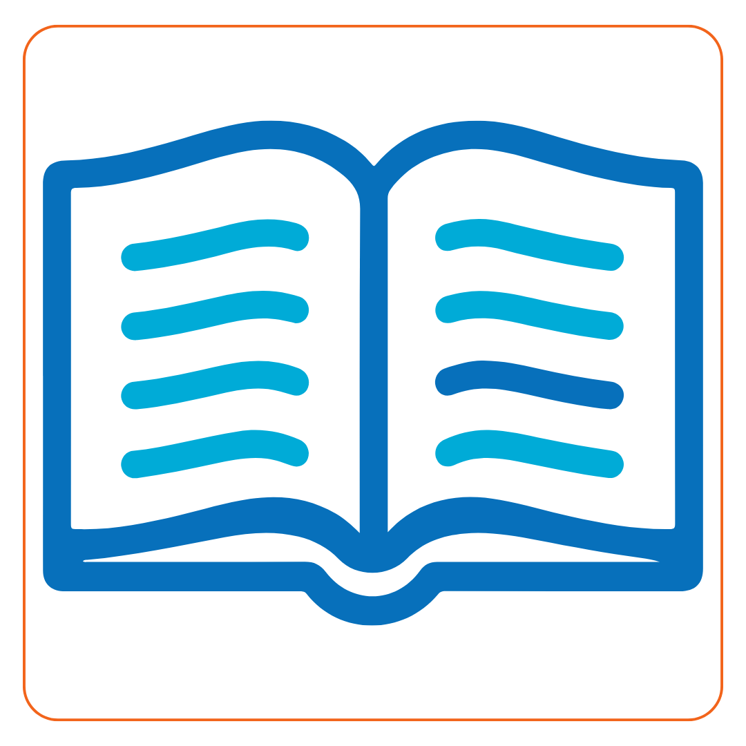 An icon depicting an open book