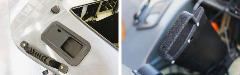 Details on the Lightfish, like plate covers or handles, are created using MJF 3D Printing 