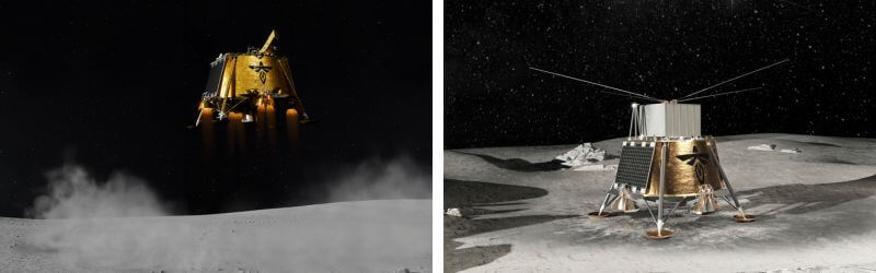 Renderings illustrate the lunar landing before the Blue Ghost mission took place